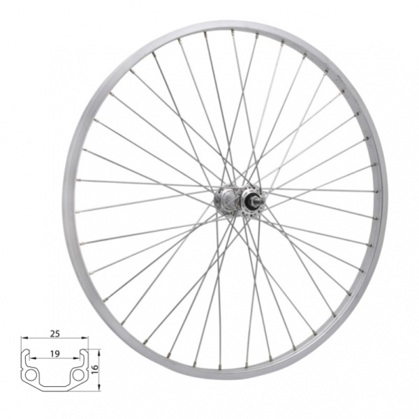 kolo zapletenÃ© 28" 622-19 pÅ™ednÃ­  36 dÄ›r stÅ™Ã­brnÃ© Union/CnSpoke