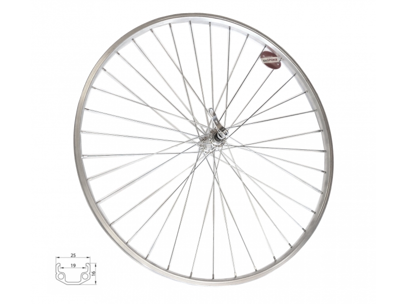 kolo zapletenÃ© 28" 622-19 pÅ™ednÃ­ RU 36 dÄ›r stÅ™Ã­brnÃ© Union/CnSpoke