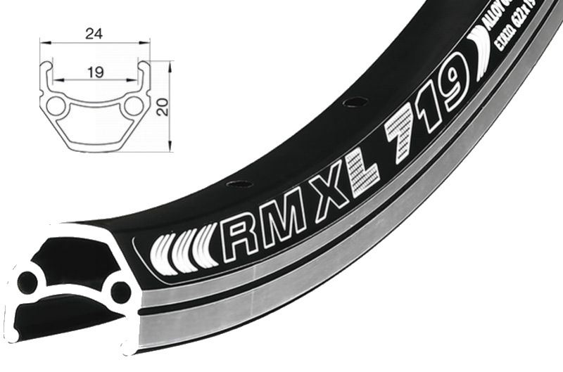 rÃ¡fek REMERX DRAGON 719 V-brake 584x19 36dÄ›r ÄernÃ½