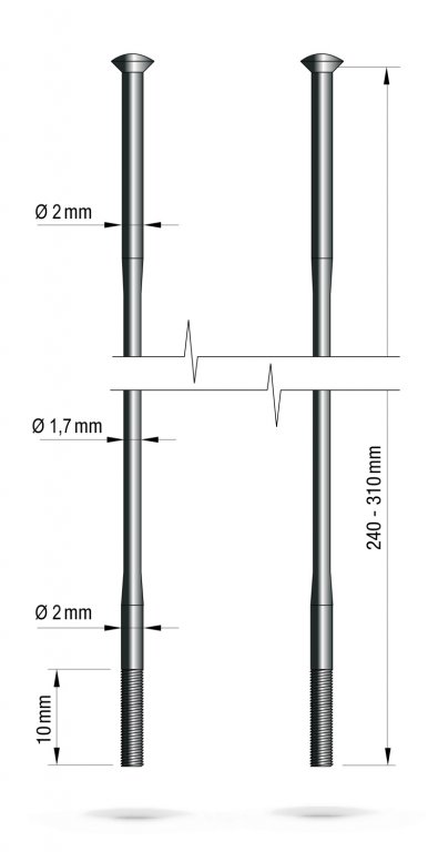 drÃ¡t nerez Remerx redukovanÃ½ 2-1,7-2 x 293 mm pÅ™Ã­mÃ½ ÄernÃ½