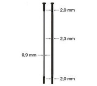 drÃ¡t nerez Sapim CX Ray 2-2,3/0,9-2 x 266mm pÅ™Ã­mÃ½ ÄernÃ½