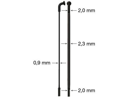 drát nerez Sapim CX Ray 2-2,3/0,9-2 x 294mm černý