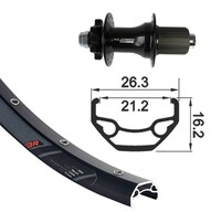 kolo zapletené 26“ XLC Rodi Black Rock disk 559-21 zadní 32 děr Niro