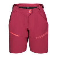 kalhoty krátké dámské Progress GENIA BIKE SHORTS vínové/černé