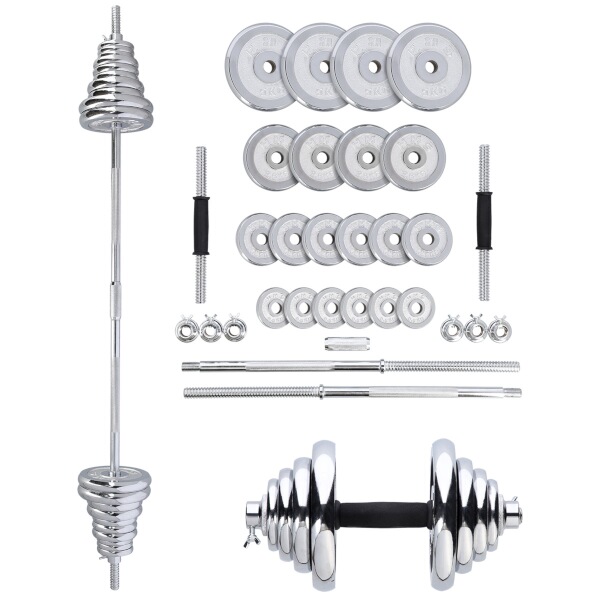 Činkový set v kufru HMS STC50 2x25 kg, chrom