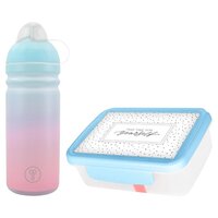 set R&B box a lahev Pastel modrá 700ml