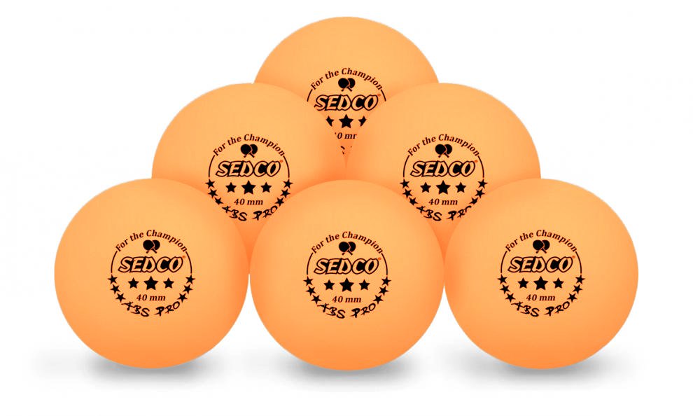 Míčky na stolní tenis SEDCO for CHAMPION 3*** CELL FREE 6ks - oranžové