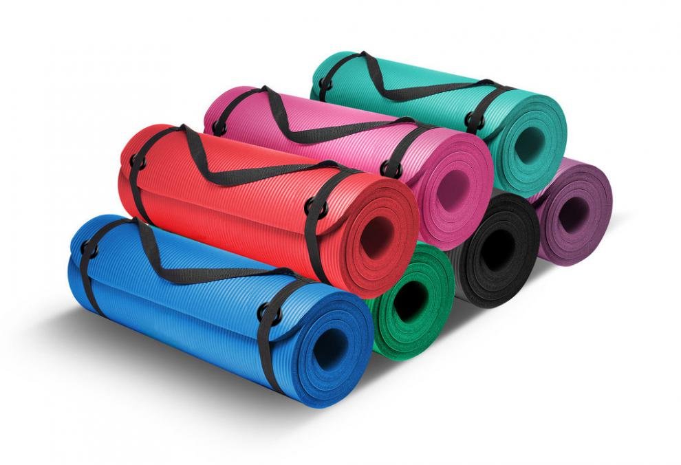 Karimatka na cvičení NBR COMFORT 183x61x1,5 cm s otvory na zavěšení