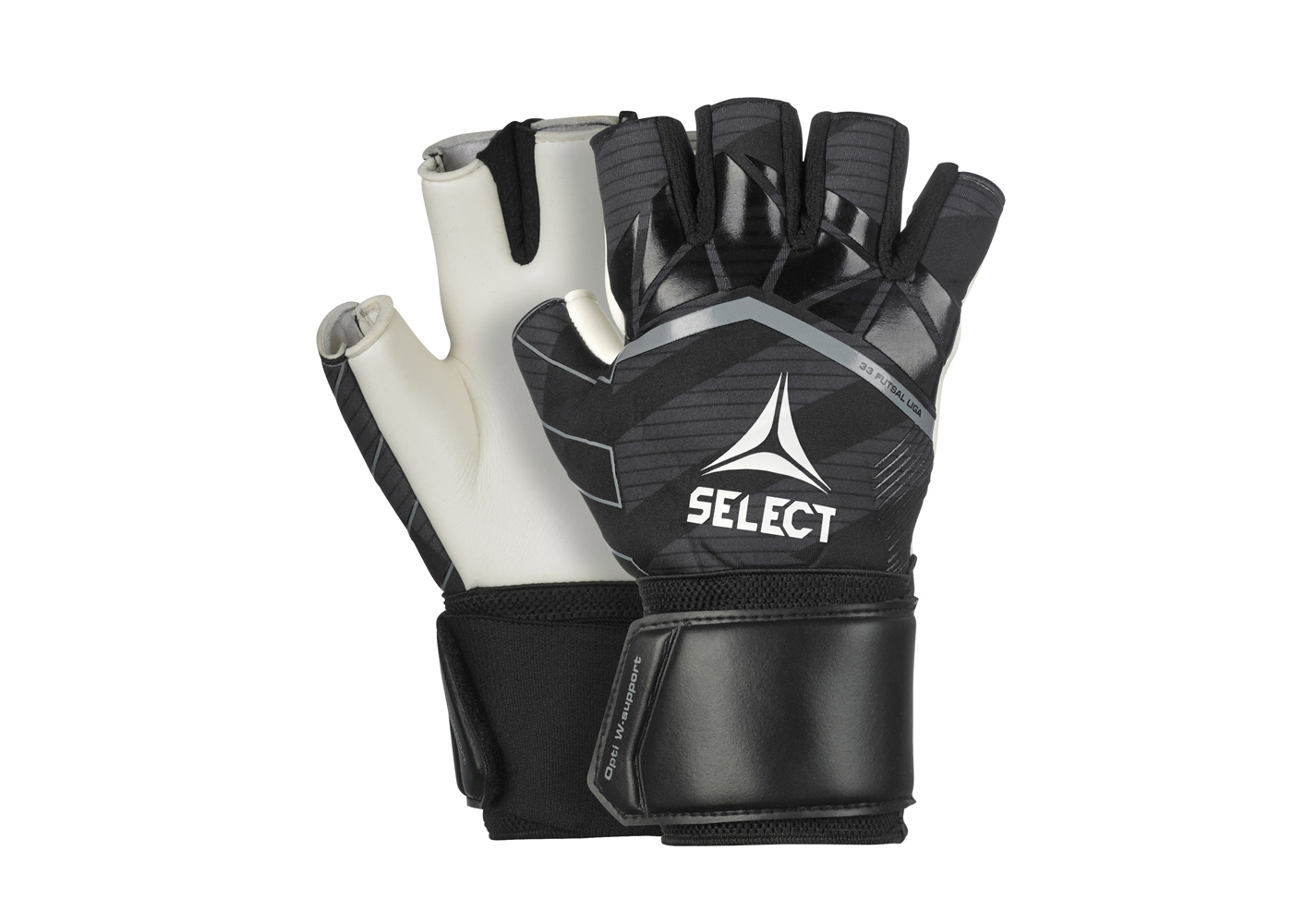 Brankářské rukavice Select GK Futsal Liga černo bílá - velikost: 9