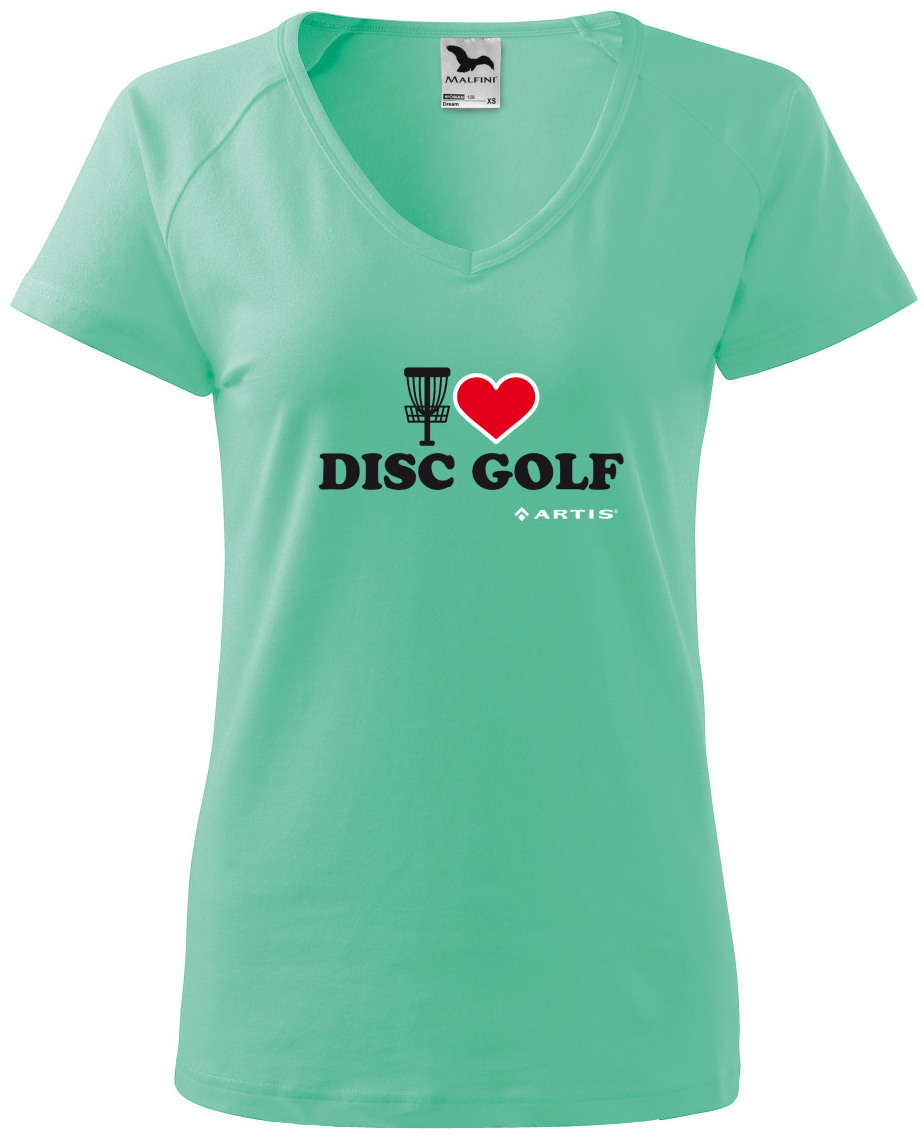 Tričko Artis I Love Discgolf - mátová M