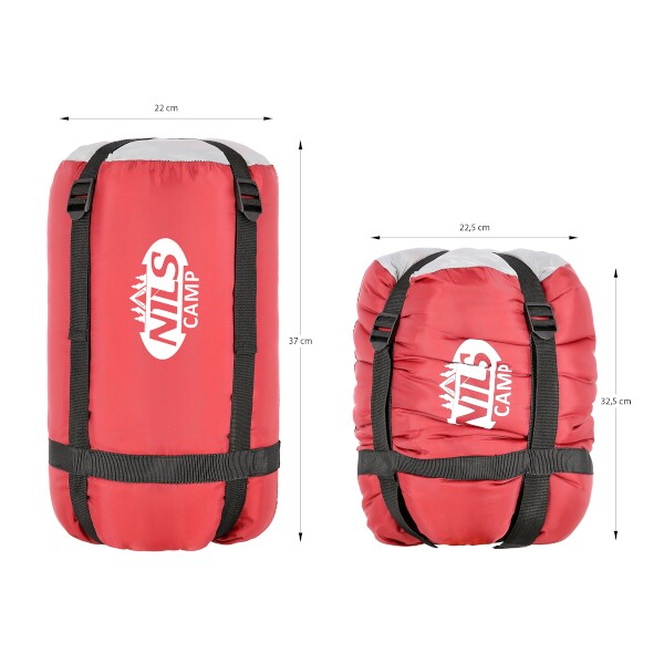 Prodloužený spací pytel NILS Camp NC2008 bordó/šedý 9