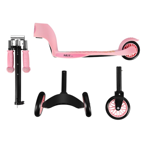 Dětská koloběžka NILS Fun HLB202 2v1 růžová 5