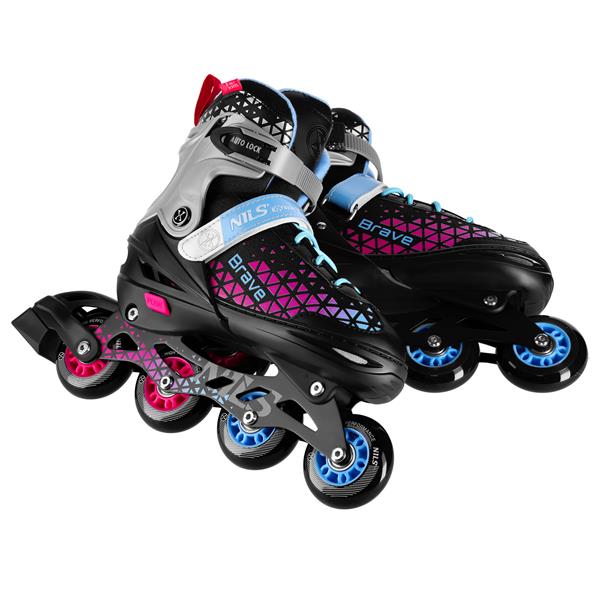 Kolečkové brusle NILS Extreme NH18190A 4v1 Brave růžové 5