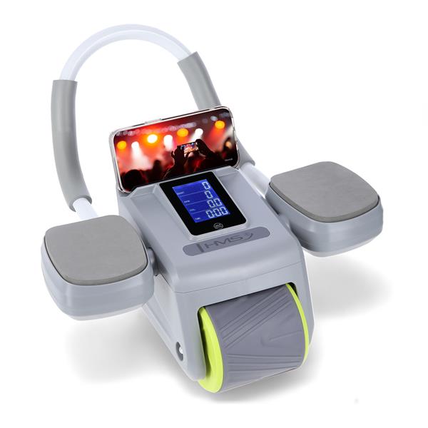 Posilovací válec na břicho HMS KA08 šedý s automatickým odskokem 2