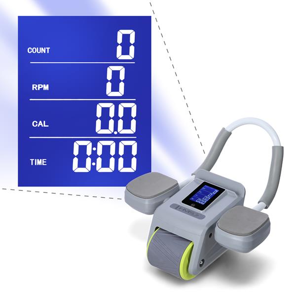 Posilovací válec na břicho HMS KA08 šedý s automatickým odskokem 4