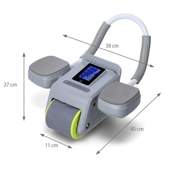 Posilovací válec na břicho HMS KA08 šedý s automatickým odskokem 5