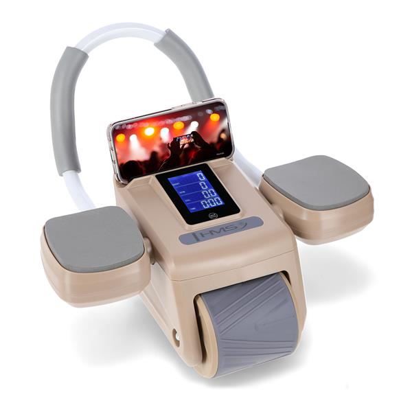 Posilovací válec na břicho HMS KA08 hnědý s automatickým odskokem 2