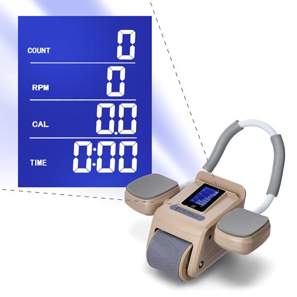 Posilovací válec na břicho HMS KA08 hnědý s automatickým odskokem 4