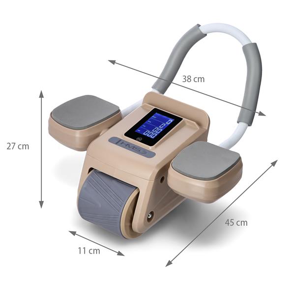 Posilovací válec na břicho HMS KA08 hnědý s automatickým odskokem 5