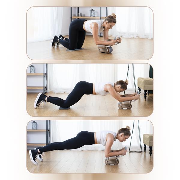 Posilovací válec na břicho HMS KA08 hnědý s automatickým odskokem 6