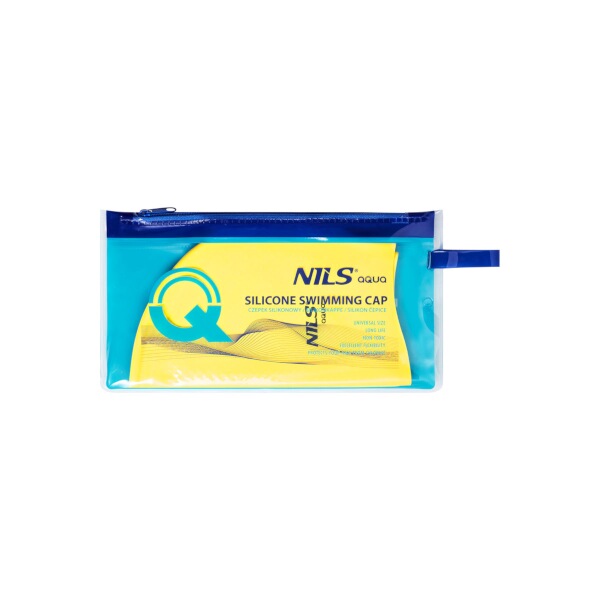 Silikonová čepice NILS Aqua NQC Dots žlutá 3