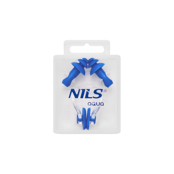 Sada silikonových špuntů do uší a ucpávky nosu NILS Aqua NQAW30 modrá 3