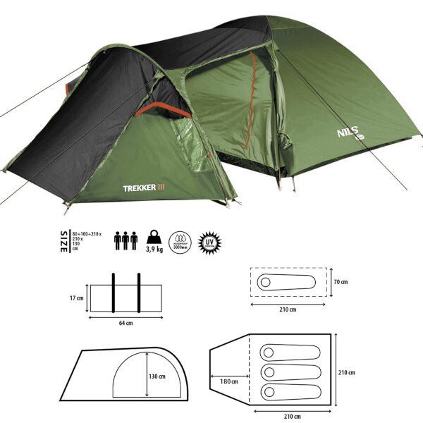 Turistický stan NILS Camp NC6312 Trekker III 6