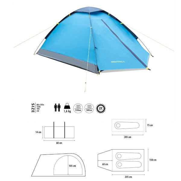 Turistický stan NILS Camp NC6033 Nightfall modrý 6