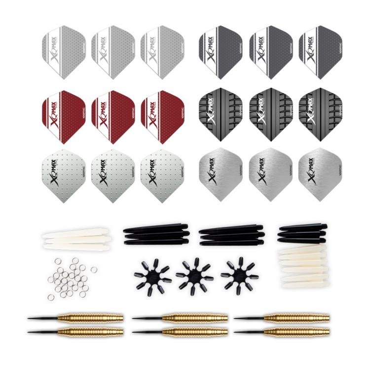 Sada XQMax SET šipky 23g Steel Brass + příslušenství