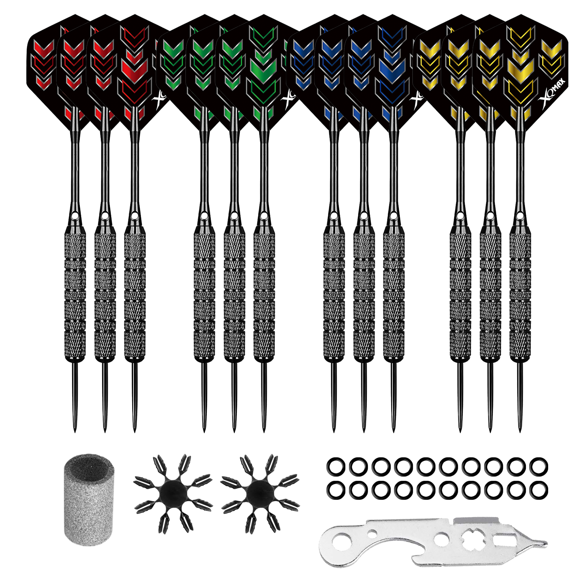 Sada XQMax SET šipky 12x22g Steel + příslušenství