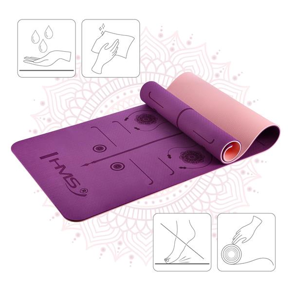 Podložka na jógu HMS YM10 fialová 5