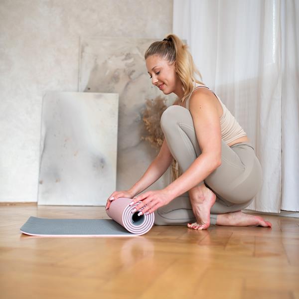 Podložka na jógu HMS YM10 světle růžová 11