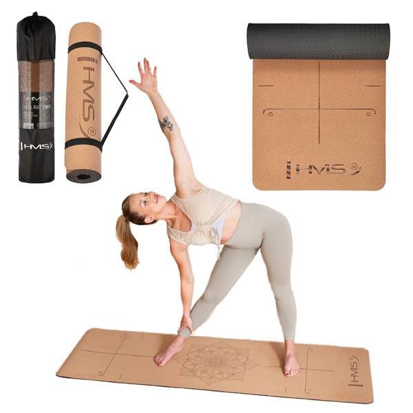 Korková podložka na jógu HMS YM11 2