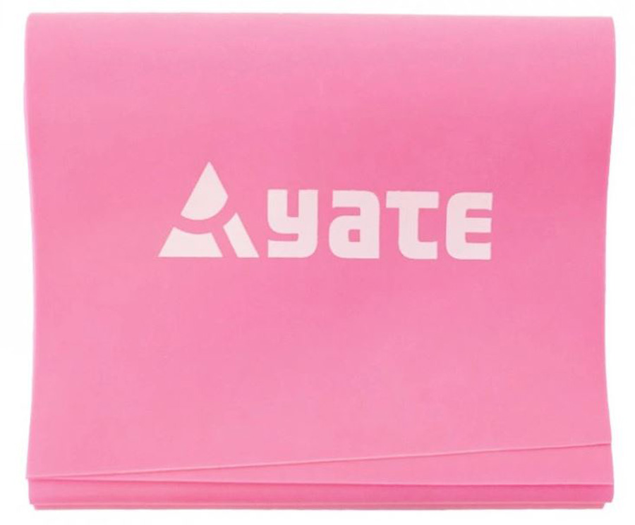 Gumový posilovací pás na aerobic Fitness Band 120 x 12 cm / 0,3 mm růžový