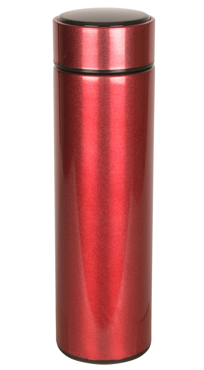 Termoska 450 ml s teploměrem červená