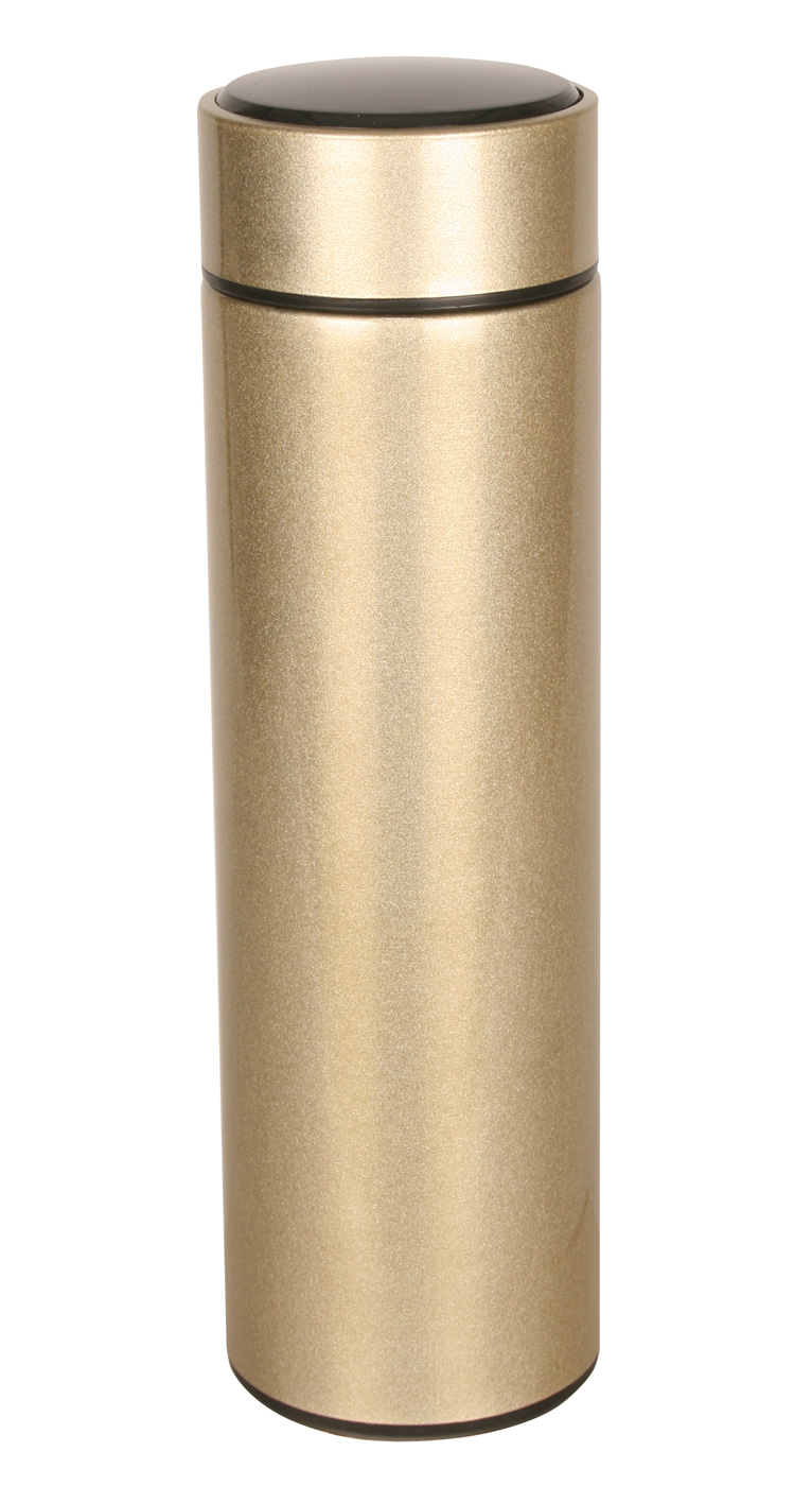 Termoska 450 ml s teploměrem zlatá