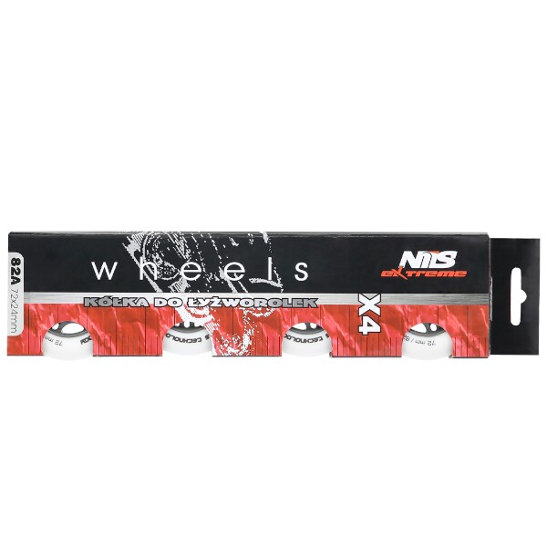 Matná kolečka NILS Extreme PU 72x24 82A, bílá, 4 ks 5