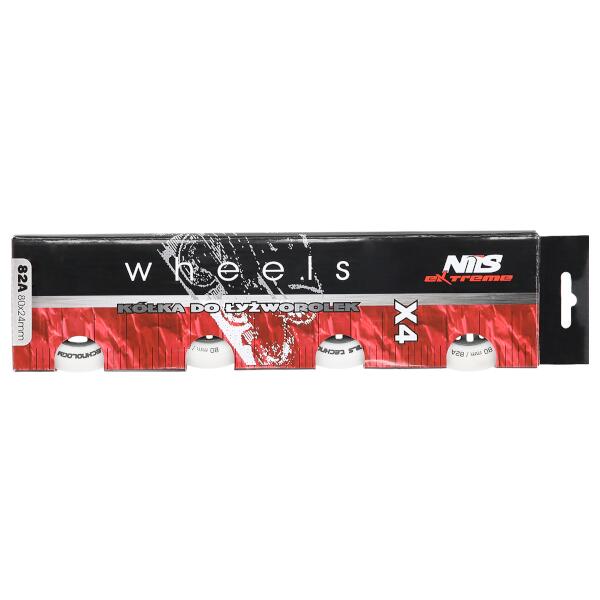 Matná kolečka NILS Extreme PU 80x24 82A, bílá, 4 ks 5