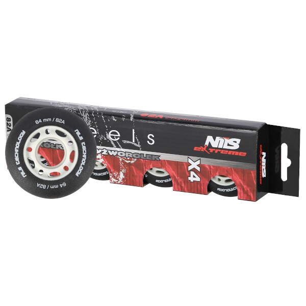 Matná kolečka NILS Extreme PU 64x24 82A, černá, 4 ks 4