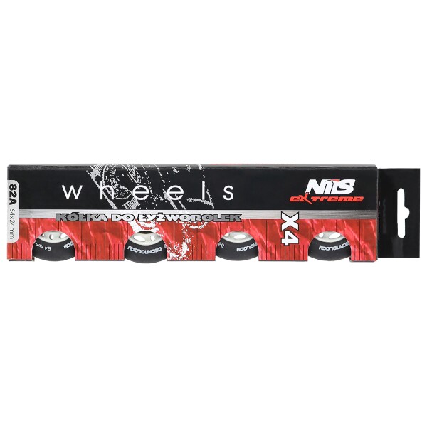 Matná kolečka NILS Extreme PU 64x24 82A, černá, 4 ks 5