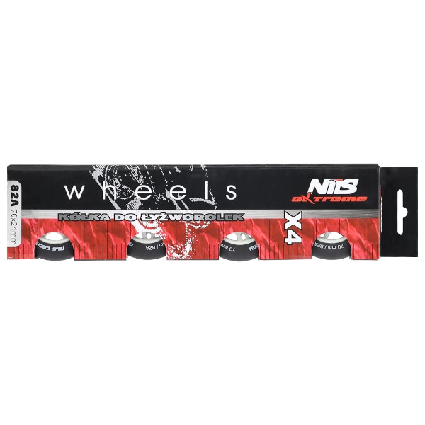 Matná kolečka NILS Extreme PU 70x24 82A, černá, 4 ks 5