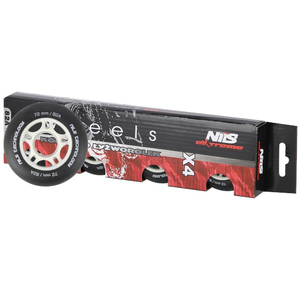 Matná kolečka NILS Extreme PU 72x24 82A, černá, 4 ks 4