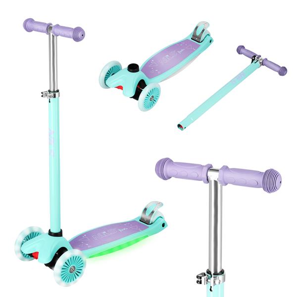 Dětská tříkolová koloběžka NILS Fun HLB1310 s LED fialová 2