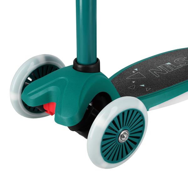 Dětská tříkolová koloběžka NILS Fun HLB1310 s LED zelená 6
