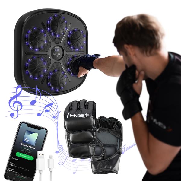 Elektronický boxerský terč HMS TB03 s LED, Bluetooth a rukavicemi (Music Boxing Machine) 2
