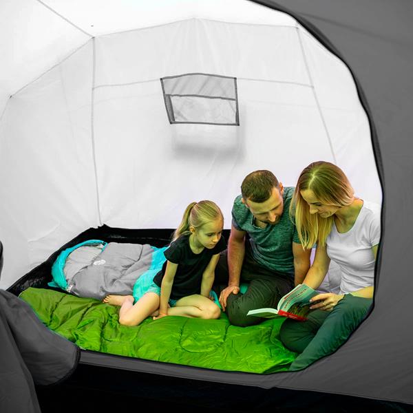 Rodinný stan NILS Camp NC6431 Highland IV modrý/světle šedý 19