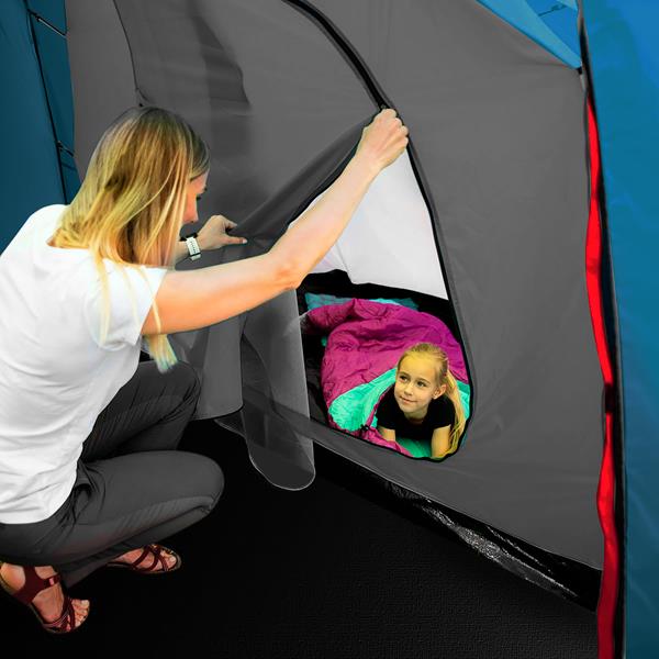 Rodinný stan NILS Camp NC6431 Highland IV modrý/světle šedý 20