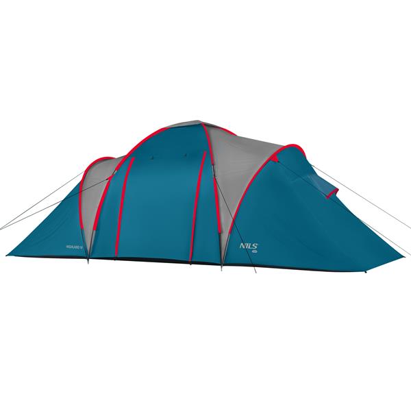 Rodinný stan NILS Camp NC6431 Highland IV modrý/světle šedý 5
