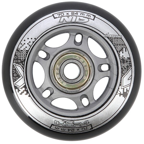 Sestava černých PU koleček 70x24 + ložiska ABEC9 NILS EXTREME 3