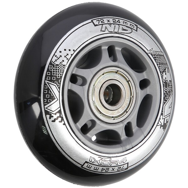 Sestava černých PU koleček 72x24 + ložiska ABEC9 NILS EXTREME 2